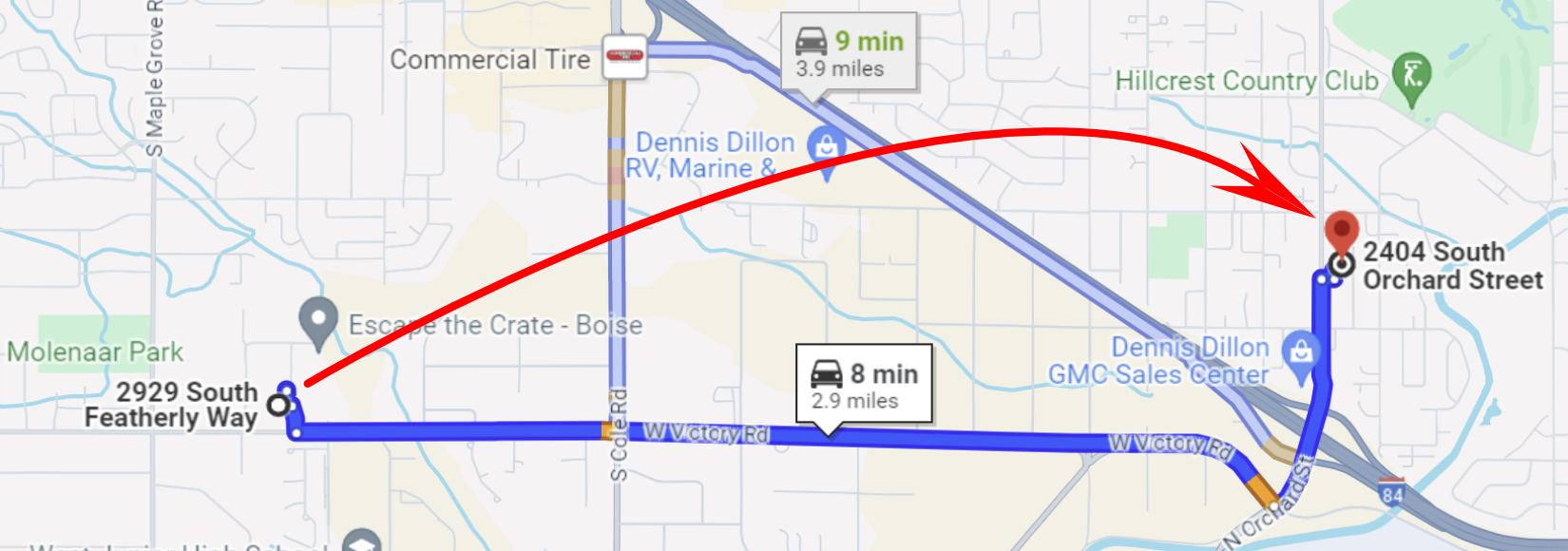 WIT Boise Relocation Map